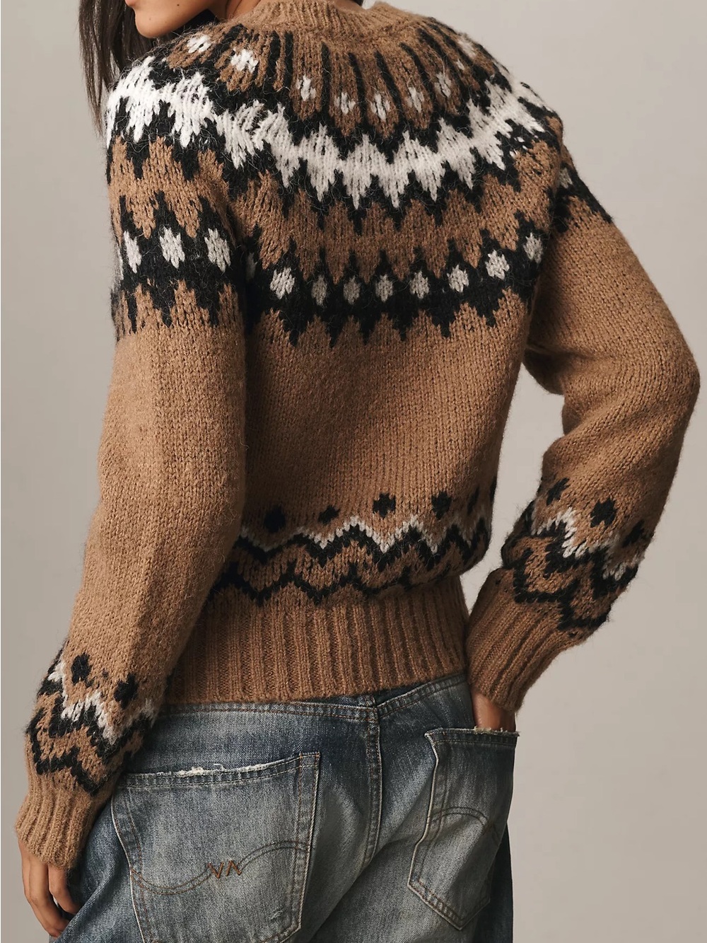 NWT Anthropologie English Factory Mock-Neck Fairisle Sweater Size Small - Picture 3 of 4
